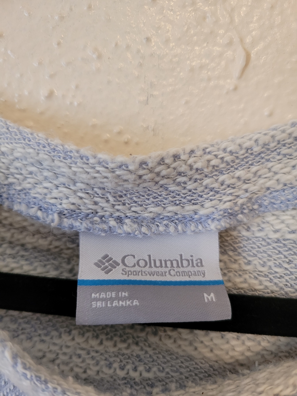 Columbia Women’s Medium Blue White Marled Knit 3/4 Sleeve Pullover Sweater - Picture 2 of 8